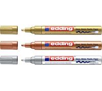EDDING 750 - Evidenziatore, confezione risparmio da 3 a 9 colori assortiti a scelta! set da 3 Sortiert Metallic