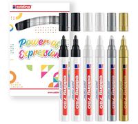 Edding 750 Gloss Pittura Pennarello - Set Di 6 Penne - 2-4mm Punta - Multi