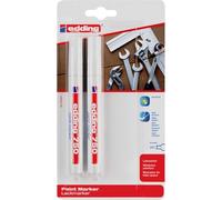 edding 750 Marcatore a Vernice, Bianco, 2 Penne, Punta Tonda 2-4 Mm, per Marcare Ed Etichettare Metallo, Vetro, Rocce, Plastica, Resistente Al Calore, Anti Sbavature, Impermeabile