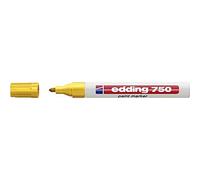 edding 750 Marcatore a Vernice- Giallo, 1 Penna, Punta Tonda 2-4 Mm, per Marcare Ed Etichettare Metallo, Vetro, Rocce, Plastica, Resistente Al Calore, Anti Sbavature, Impermeabile