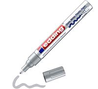 edding 750 Marcatore a Vernice Lucida, Argento, 1 Pennarello, Punta Rotonda 2-4 Mm, Pennarello Indelebile per Vetro, Pietra, Legno, Plastica, Carta, Impermeabile, Alta Copertura