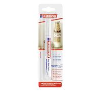 edding 750 Marcatore a Vernice Lucida, Bianco, Confezione Singola, Punta Rotonda 2-4 Mm, Pennarello Indelebile per Vetro, Pietra, Legno, Plastica, Carta, Impermeabile, Alta Copertura
