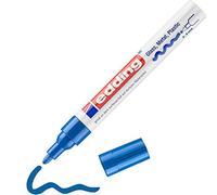 edding 750 Marcatore a Vernice Lucida, Blu, 1 Pennarello, Punta Rotonda 2-4 Mm, Pennarello Indelebile per Vetro, Pietra, Legno, Plastica, Carta, Impermeabile, Alta Copertura