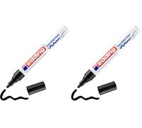 Edding 750 Marcatore a Vernice Lucida, Nero, Confezione Singola, Punta Rotonda 2-4 Mm, Pennarello Indelebile per Vetro, Pietra, Legno, Plastica, Carta, Impermeabile, Alta Copertura (Confezione da 2)