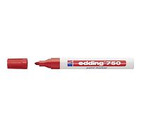 edding 750 Marcatore a Vernice, Rosso, 1 Penna, Punta Tonda 2-4 Mm, per Marcare Ed Etichettare Metallo, Vetro, Rocce, Plastica, Resistente Al Calore, Permanente, Anti Sbavature, Impermeabile