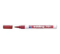 edding 750 Marcatore a Vernice, Rosso, 1 Penna, Punta Tonda 2-4 Mm, per Marcare Ed Etichettare Metallo, Vetro, Rocce, Plastica, Resistente Al Calore, Permanente, Anti Sbavature, Impermeabile
