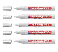 Edding 750 pennarelli bianchi 2-4 mm, rotondi, 5 pezzi