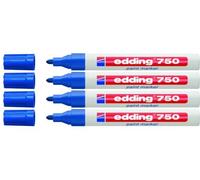 Edding 750 Pennarello indelebile per uso industriale, 2 - 4 mm, Blau, confezione da 4