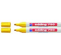 Edding 750 Pennarello indelebile per uso industriale, 2 - 4 mm, Gelb, Confezione da 2