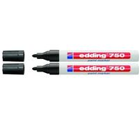 Edding 750 Pennarello indelebile per uso industriale, 2 - 4 mm, nero, Confezione da 2
