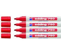 Edding 750 Pennarello indelebile per uso industriale, 2 - 4 mm, Rot, confezione da 4
