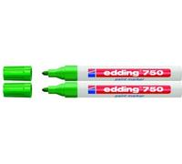 Edding 750 Pennarello indelebile per uso industriale, 2 - 4 mm, verde, Confezione da 2