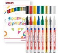 Edding 751 Gloss Pittura Pennarello - Set Di 8 Penne - 1-2mm Punta - Basic