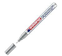 edding 751 Marcatore a Vernice Lucida, Argento (Metallizzato), 1 Pennarello, Punta Rotonda 1-2 Mm, Pennarello Indelebile per Vetro, Pietra, Legno, Plastica, Carta, Impermeabile, Alta Copertura