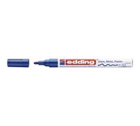 edding 751 Marcatore a Vernice Lucida, Blu, 1 Pennarello, Punta Rotonda 1-2 Mm, Pennarello Indelebile per Vetro, Pietra, Legno, Plastica, Carta, Impermeabile, Alta Copertura