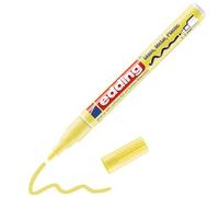 edding 751 marcatore a vernice lucida - giallo pastello - 1 pennarello - punta rotonda 1-2 mm - pennarello indelebile per vetro, pietra, legno, plastica, carta - impermeabile, alta copertura