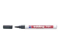 edding 751 Marcatore a Vernice Lucida, Nero, Confezione Singola, Punta Rotonda 1-2 Mm, Pennarello Indelebile per Vetro, Pietra, Legno, Plastica, Carta, Impermeabile, Alta Copertura