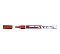 edding 751 Marcatore a Vernice Lucida, Rosso, 1 Pennarello, Punta Rotonda 1-2 Mm, Pennarello Indelebile per Vetro, Pietra, Legno, Plastica, Carta, Impermeabile, Alta Copertura