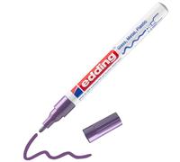 edding 751 Marcatore a Vernice Lucida, Viola, 1 Pennarello, Punta Rotonda 1-2 Mm, Pennarello Indelebile per Vetro, Pietra, Legno, Plastica, Carta, Impermeabile, Alta Copertura