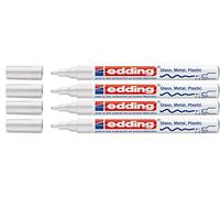 Edding 751 Marcatore Vernice M Pizzo - bianco, 4er Pack