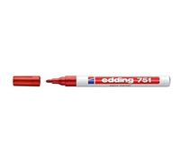 EDDING 751 - Pennarello a punta cilindrica, colore rosso (confezione da 3)