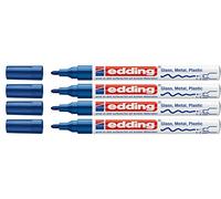 Edding 751 - Pennarello a punta M, confezione da 4, colore: Blu