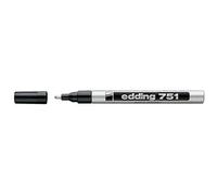 EDDING 751 - Pennarello con punta conica, Set di 3 pezzi, argentato