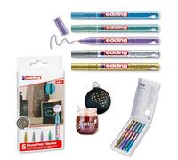 edding 780 Marcatore a Vernice Lucida, Oro, Argento, Blu, Verde, Viola (Metallizzato), Set da 5, Punta Rotonda Extra-Fine 0,8 Mm, Impermeabile, Altamente Coprente, Bullet Journals, Hand Lettering