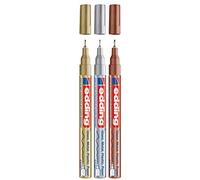 edding 780 - Pennarelli a vernice con punta fine (oro + argento + rame)
