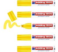 Edding - 800 - Marcatore Permanente - Giallo - Punta Smussata - 5 pezzi
