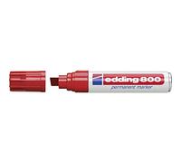 Edding Marcatore permanente 800 – Punta a scalpello, Tratto 4–12 mm, Rosso, Blister 1 pz