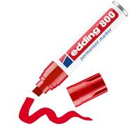 Edding Marcatore permanente 800 – Punta a scalpello, Tratto 4–12 mm, Rosso, Blister 1 pz