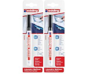 Edding 8040 Marcatore per Biancheria, Nero, 1 Penna, Punta Tonda 1 Mm, Pennarello Tessile per Etichettare I Vestiti, Resistente Ai Lavaggi a 95°C, Pennarello per Bucato (Confezione da 2)