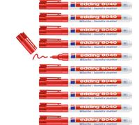 edding 8040 Marcatore per Biancheria, Rosso, 10Pz, Punta Tonda 1 mm, Marcatore Tessile per Etichettare i Vestiti, Resistente al Lavaggio a 95°C, Penna per Biancheria