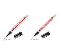 Edding 8040 - Pennarello per tessuti, nero, 1 pennarello, punta rotonda da 1 mm, pennarello per tessuti con inchiostro lavabile in lavatrice (95° C), per contrassegnare indumenti (Confezione da 2)