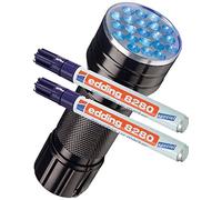 edding 8280 - Set di 2 evidenziatori speciali, 1,5-3 mm, incolore + lampada UV LED