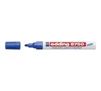 edding 8750 Industrial, pennarello per vernice - blu - 1 penna - punta tonda 2 - 4 mm - penna per scrivere su superfici polverose, leggermente oleose, pneumatici, metallo, vetro e legno - permanente, impermeabile