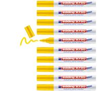 edding 8750 industry paint marker - giallo - 10 penne - punta tonda 2-4 mm - marcatore per pittura per scrivere su superfici polverose e leggermente olite, pneumatiche, metallo, vetro e legno
