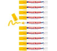 edding 950 Marcatore a Cera, Giallo, 10Pz, Punta Tonda 10 mm, Marcatore per Scrivere su Metallo, Rocce, Legno, Superfici Ruvide o Bagnate, Permanente, Impermeabile