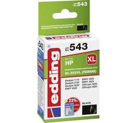 edding Cartuccia d'inchiostro EDD-543, cartuccia singola, nero, 21 ml, resa 590 pagine, sostituisce HP 302XL (F6U68AE)