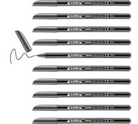 Edding e-1200 - Penne a punta in feltro arrotondata, 0,5-1 mm, 10 pz, colore: Grigio
