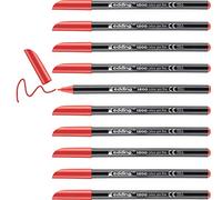 Edding E-1200 - Set di 10 pennarelli per colorare a punta conica 0,5 A 1 mm rosso