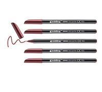 Edding E-1200 - Set di 5 pennarelli per colorare a punta conica 0,5 A 1 mm rosso di Inghilterra