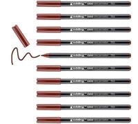 Edding e-1300 - Set di 10 pennarelli per colorare a punta tonda 2 mm marrone