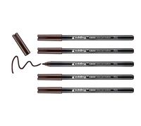 Edding e-1300 - Set di 5 pennarelli per colorare a punta tonda 3 mm marrone marrone scuro
