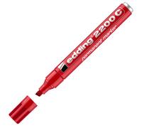 EDDING - E-2200 002 - Marcatore permanente 2200C - punta a scalpello - da 1 a 5 mm - rosso - Edding - 27470 - Conf. da 10 Pz. - E-2200 002
