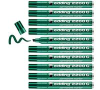 Marcatore EDDING 2200C VERDE Punta a Scalpello (10 Pz) Marcatore permanente