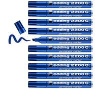 Marcatore EDDING 2200C BLU Punta a Scalpello (10 Pz) Marcatore permanente