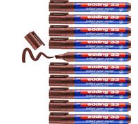 Edding E-33 - Set di 10 pennarelli a punta smussata 1 A 5 mm marrone
