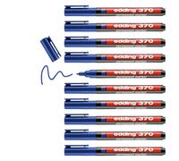 Edding E-370 - Set di 10 pennarelli indelebili a punta conica 1 mm blu